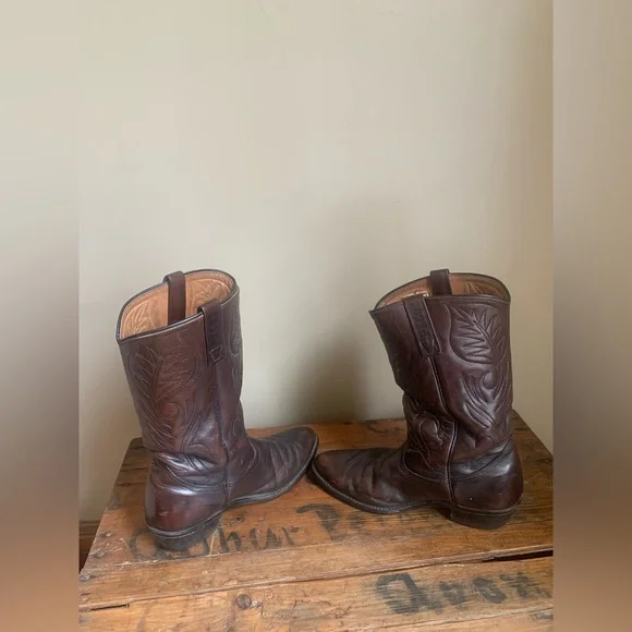 Red Wing Pecos Western Cowboy Boots Size 8 wide 3e Brown Leather9801-1 vintage